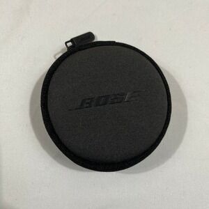 Bose Headphone Carrying Case Black Round Zippered Pouch Travel Case